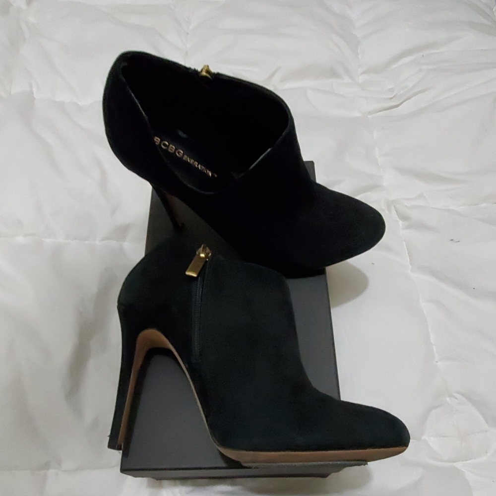 BCBGeneration Black Suede Ankle Bootie
